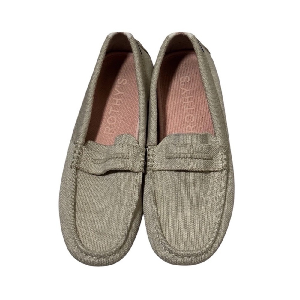 Rothy's The Driver Knit Loafers Sesame Beige Slip On Shoes Womens 7.5